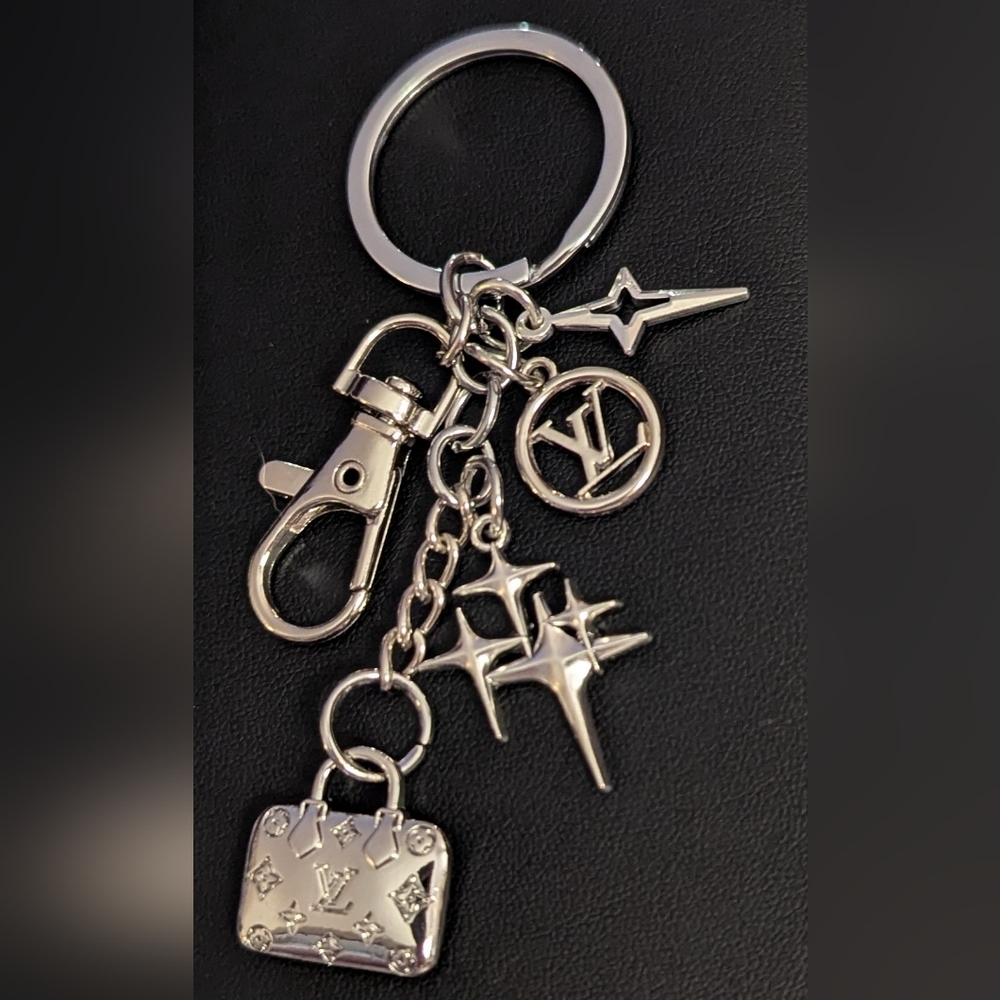 Upcycled Louis Vuitton And Star Charm Keyring/Bag Charm